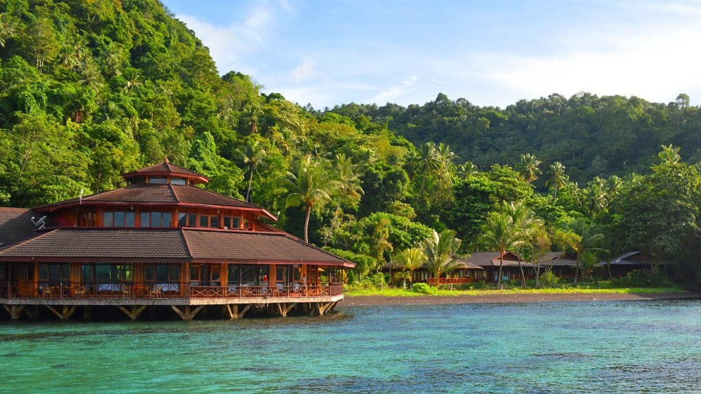 Kungkungan bay resort kbr bitung lembeh north sulawesi indonesia restaurant and cottages