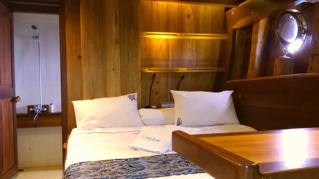 Teman liveaboard is a beautiful traditional two masted Phinisi sailing boat-Komodo-Raja-Ampat-Indonesia-Seram-with-bathroom