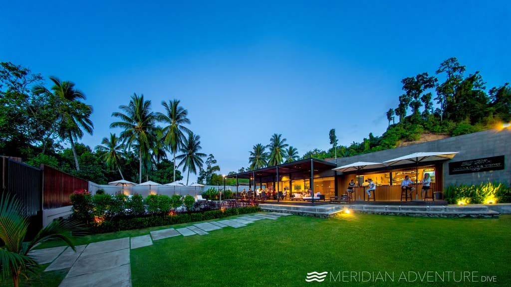 15 Meridian Adventure Dive Resort – Club Med style diving in Raja Ampat Indonesia resort-by-evening