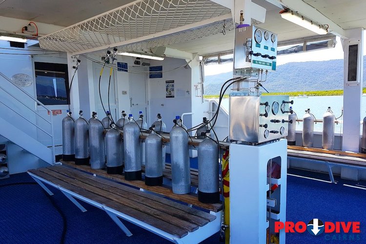 8 Pro Dive Cairns Liveaboard Scubapro Liveaboards Great Barrier Reef dive deck