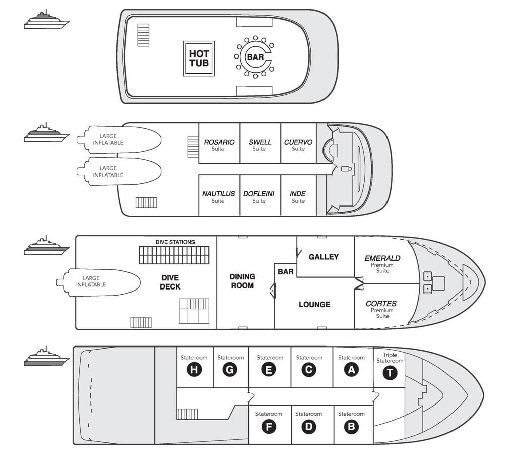 Nautilus Belle Amie Liveaboard Socorro & Guadalupe Islands Mexico-deckplan