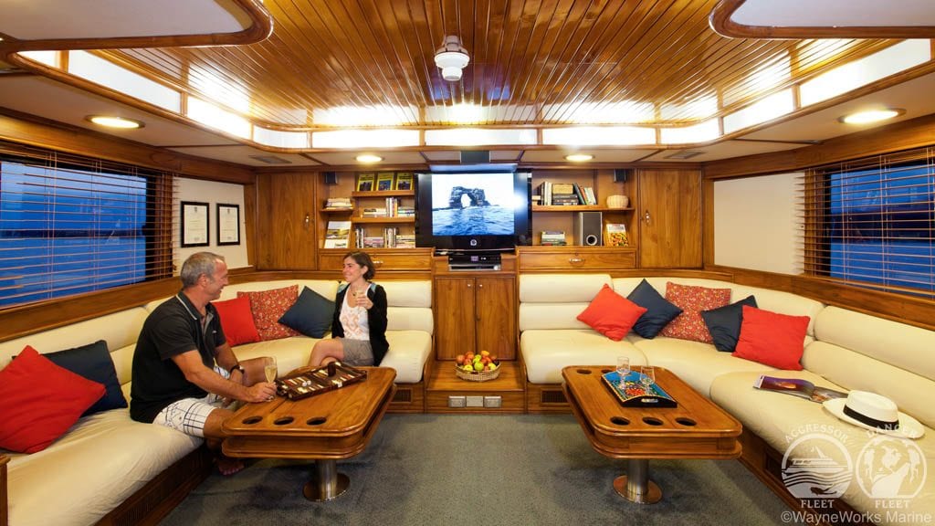 Galapagos aggressor liveaboard galapagos islands interior salon