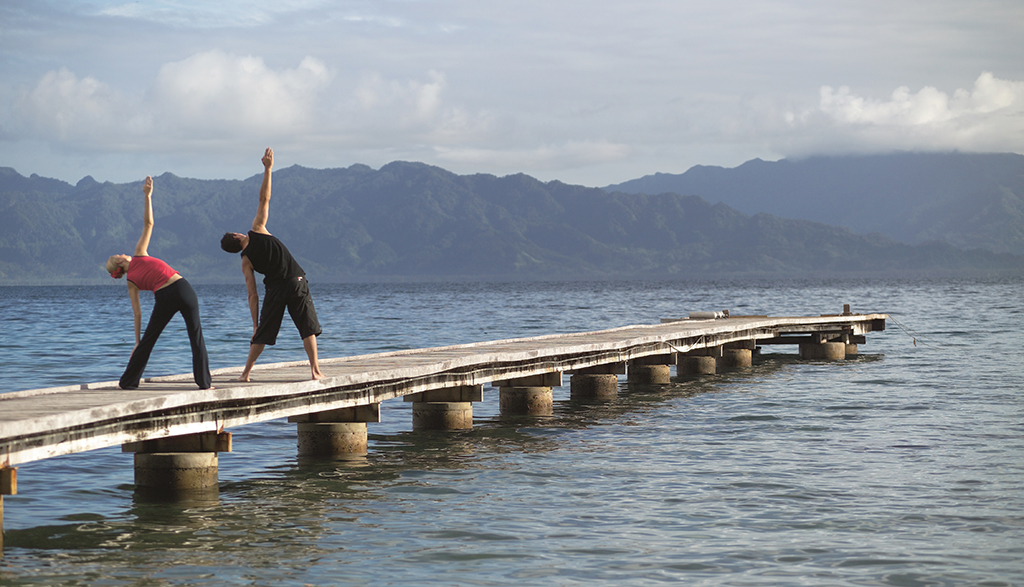 Jean-Michel Cousteau Resort Yoga on beach C6Z99526