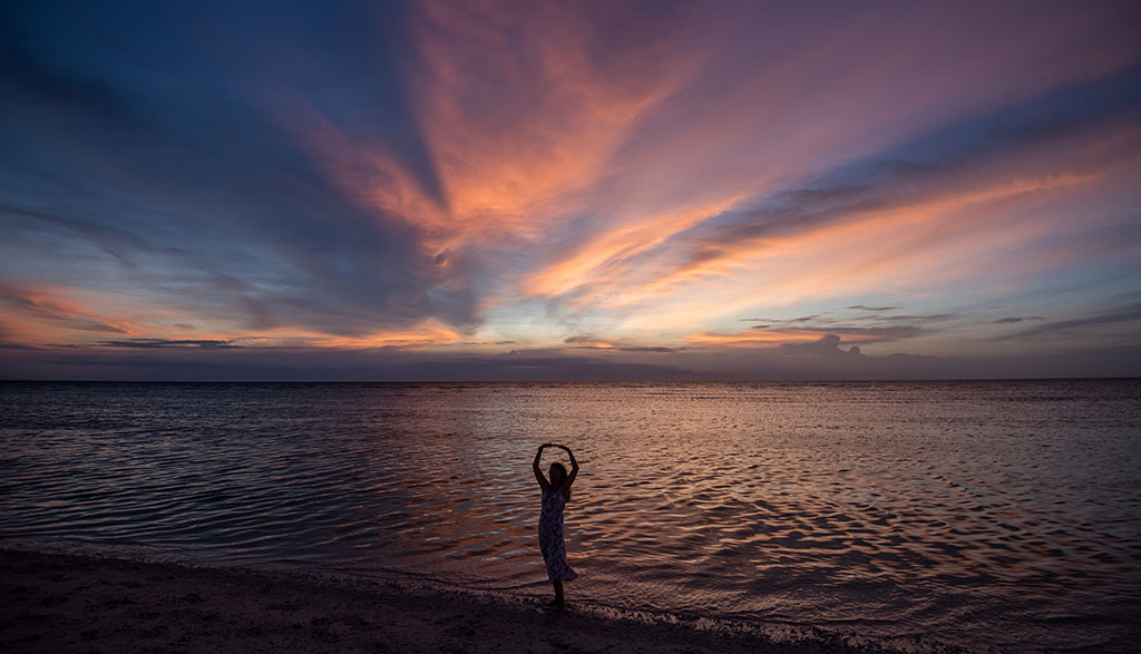 Diving gili islands heather sutton sunset ok sign