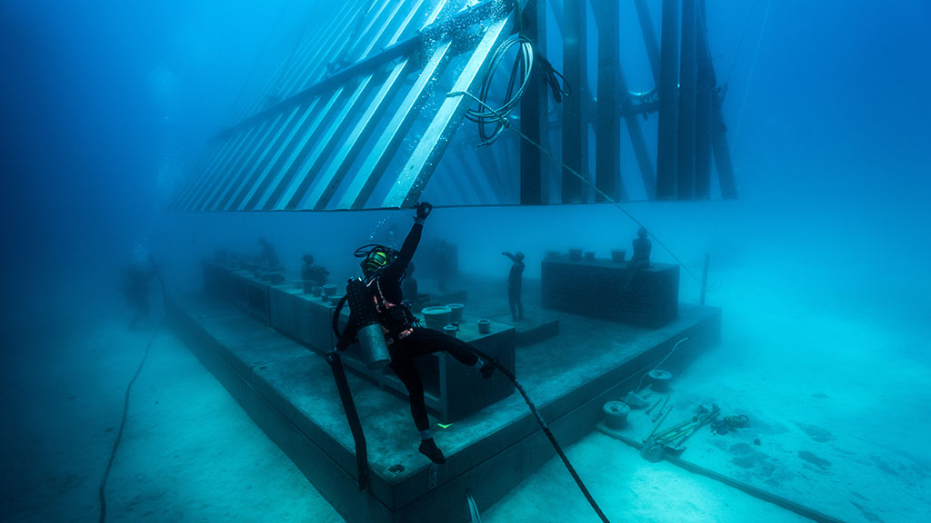 Diving the Museum of Underwater Art (MOUA). A selection of local operators have licenses to take divers to visit Jason deCaires Taylor’s latest masterpiece.